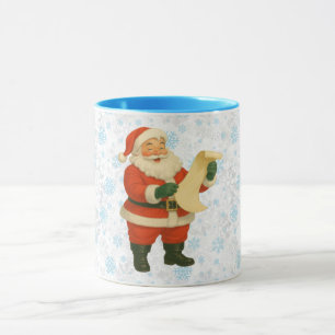 Vintage/retro fröhlicher Weihnachtsmann Tasse