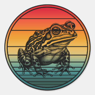 Vintage Retro Frosch Amphibie Kröte Runder Aufkleber