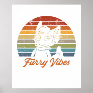 Vintage Retro Furry Fibes Fandom Fursuiter Gift Poster