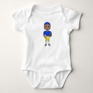 vintage retro Fußballspieler blau gelb einfach Baby Strampler