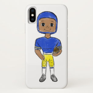 vintage retro Fußballspieler blau gelb einfach   Case-Mate iPhone Hülle