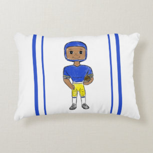 vintage retro Fußballspieler blau gelb einfach Dekokissen