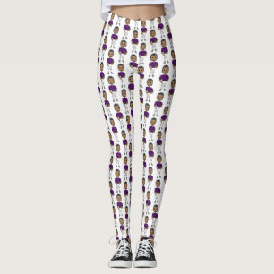 vintage retro Fußballspieler lila schwarz einfach Leggings