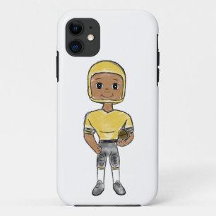 vintage retro Fußballspieler schwarz gelb einfach Case-Mate iPhone Hülle