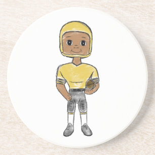 vintage retro Fußballspieler schwarz gelb einfach Getränkeuntersetzer