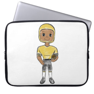 vintage retro Fußballspieler schwarz gelb einfach Laptopschutzhülle