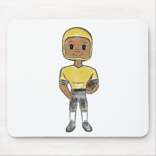vintage retro Fußballspieler schwarz gelb einfach  Mousepad