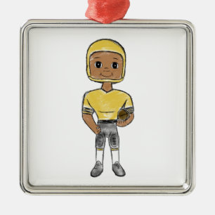 vintage retro Fußballspieler schwarz gelb einfach Ornament Aus Metall