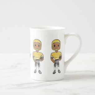 vintage retro Fußballspieler schwarz gelb einfach Prozellantasse