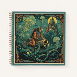 Vintage Retro-Futuristic Abyssal Explorer Journal Notizbuch