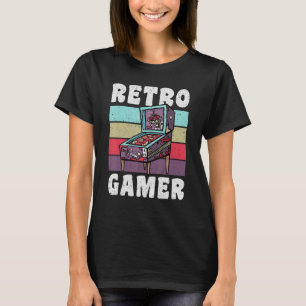 Vintage Retro Gamer Pinball Maschine T-Shirt