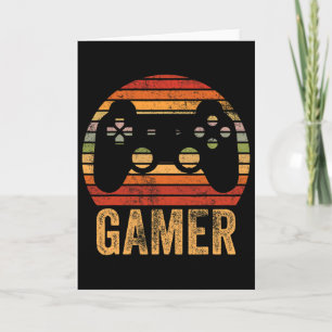 Vintage Retro Gamer Video Game Player Boys Teens m Karte