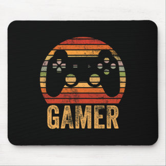 Vintage Retro Gamer Video Game Player Boys Teens m Mousepad