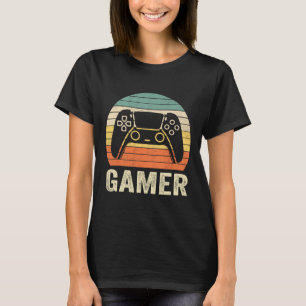 Vintage Retro Gamer Video Game Player Boys Teens m T-Shirt