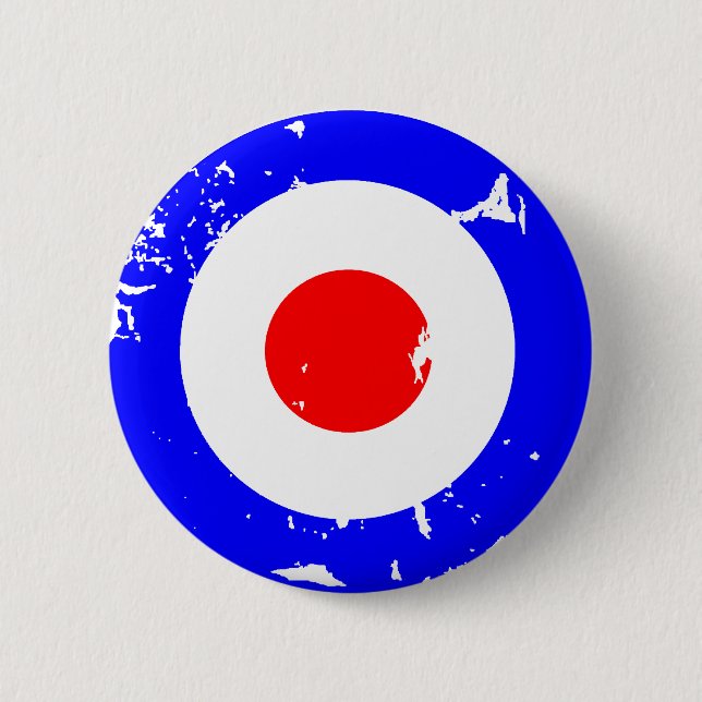 Vintage Retro Gealtert Mod Ziel Button (Vorderseite)