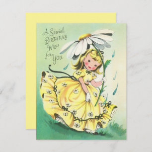 Vintage Retro-Geburtstagskarte Feiertagskarte