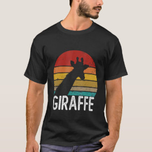 Vintage Retro-Giraffe Sonnenuntergang 70er 80er 90 T-Shirt