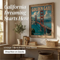 Vintage Retro Golden Gate San Francisco USA