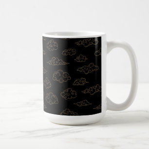 Vintage retro goldene stilisierte Wolken auf Schwa Kaffeetasse