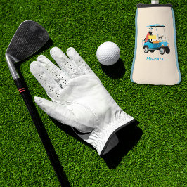 Vintage Retro Golf Cart Cute Blue Monogrammed Headcover