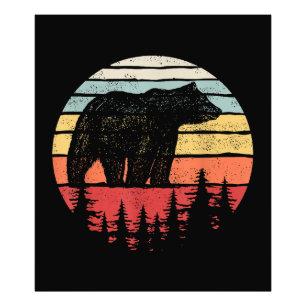 Vintage Retro Grizzlybär Fotodruck