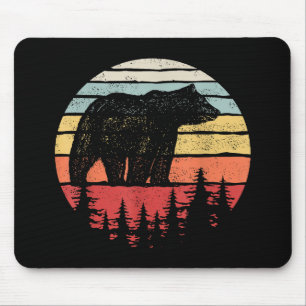 Vintage Retro Grizzlybär Mousepad