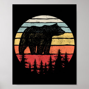 Vintage Retro Grizzlybär Poster
