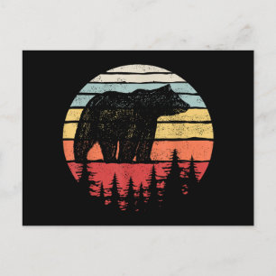 Vintage Retro Grizzlybär Postkarte