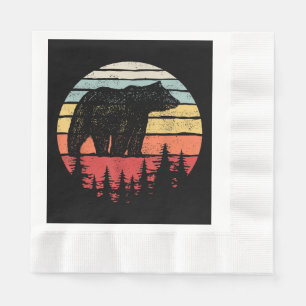 Vintage Retro Grizzlybär Serviette
