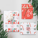 Vintage Retro Groovy Christmas  Wrapping Paper She Geschenkpapier Set<br><div class="desc">This Vintage Retro Groovy Christmas Wrapping Paper Sheets is perfect for everyone! Peace love and christmas!</div>