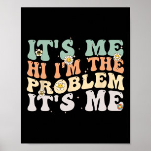 Vintage Retro Groovy Ich Bin's Hallo Ich Bin Das P Poster