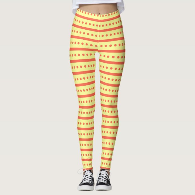 VINTAGE RETRO GROOVY YELLOW LEGGINGS (Vorderseite)
