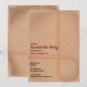 Vintage Retro Grunge 60er 70er Junggesellinnenabsc Einladung