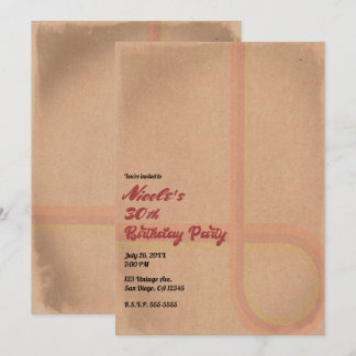Vintage Retro Grunge 60er Jahre Geburtstagsparty Einladung