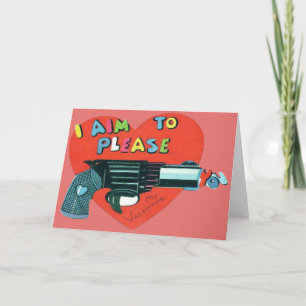 Vintage Retro Gun Valentine Card Feiertagskarte