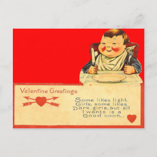 Vintage Retro Gute Köchin Valentinskarte Feiertagspostkarte