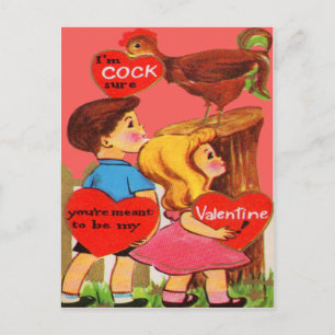 Vintage Retro Hahn Valentinskarte Feiertagspostkarte