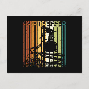 Vintage Retro Hairdresser Postkarte