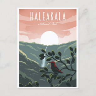 Vintage Retro Haleakala Hawaï Nationalpark Postkarte