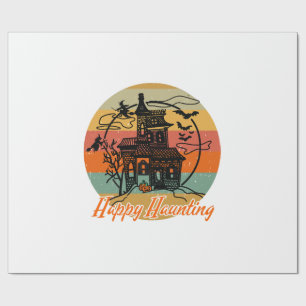 Vintage Retro Halloween Fröhliches Heimsuchen Hexe Geschenkpapier