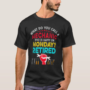 Vintage Retro Happy Retirement Ein Mechaniker müde T-Shirt