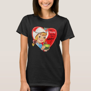Vintage Retro Happy Valentines Day Card Niedlich C T-Shirt