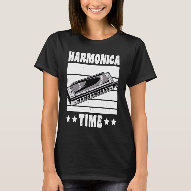 Vintage Retro Harmonika Zeit  1 T-Shirt (Vorderseite)