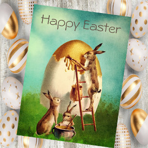 Vintage Retro Hase Ei Ostern Feiertagskarte