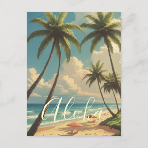 Vintage Retro Hawaii-Inseln Reiseillustration Feiertagspostkarte