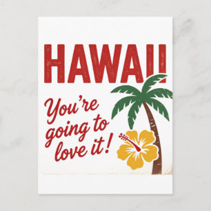 Vintage Retro Hawaii-Inseln Reiseillustration Feiertagspostkarte