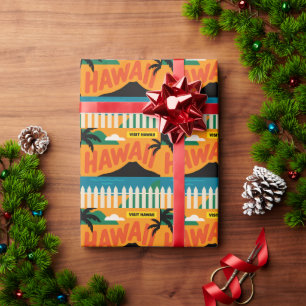 Vintage Retro Hawaii-Inseln Reiseillustration Geschenkpapier
