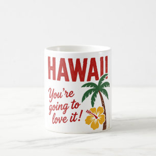 Vintage Retro Hawaii-Inseln Reiseillustration Kaffeetasse