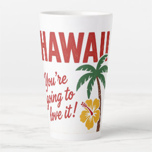 Vintage Retro Hawaii-Inseln Reiseillustration Milchtasse