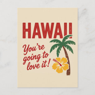 Vintage Retro Hawaii-Inseln Reiseillustration Postkarte